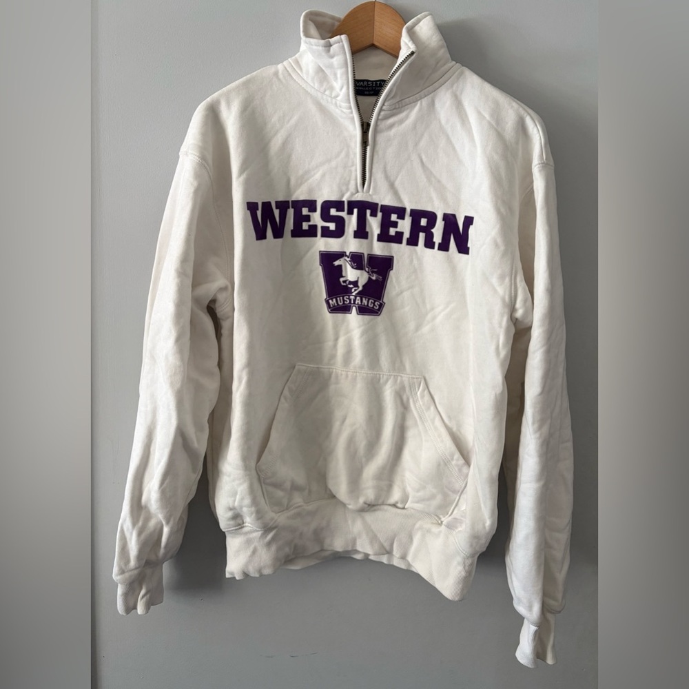 Western University Mustangs 1/4 Zip Sweatshirt, Unisex